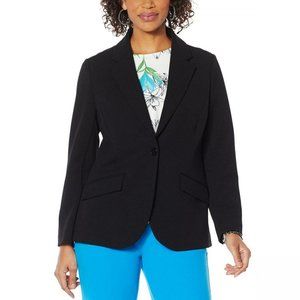 DG2 by Diane Gilman Black Single-Button Blazer